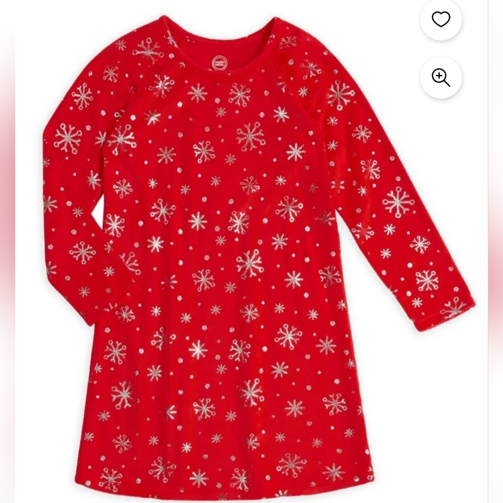 Red Dress with Silver Snowflake Accents Girls Plus Size - Picture 4 of 4